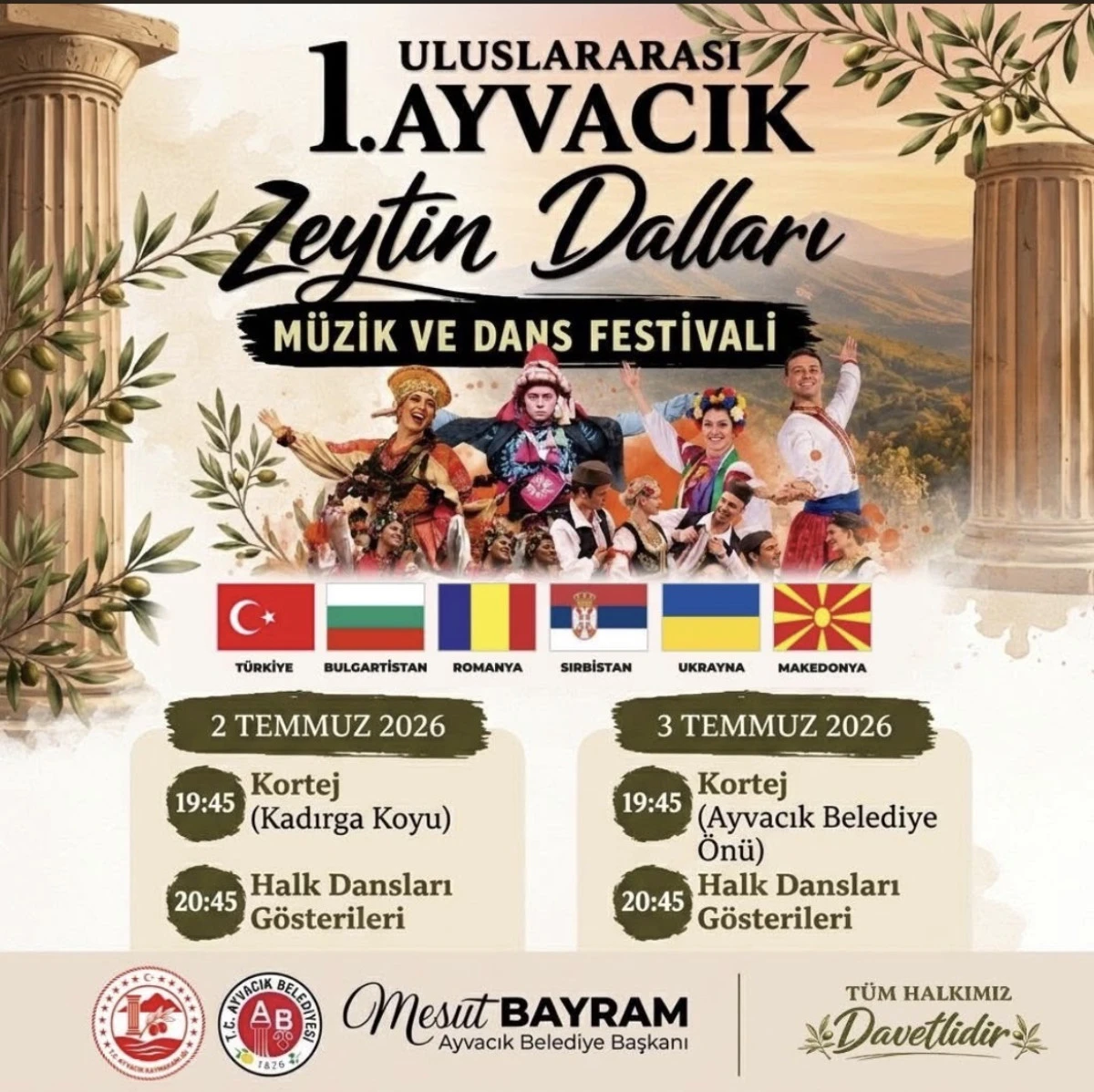 Ayvacık&rsquo;ta D&uuml;nya K&uuml;lt&uuml;rleri Zeytin Dalları Altında Buluşuyor