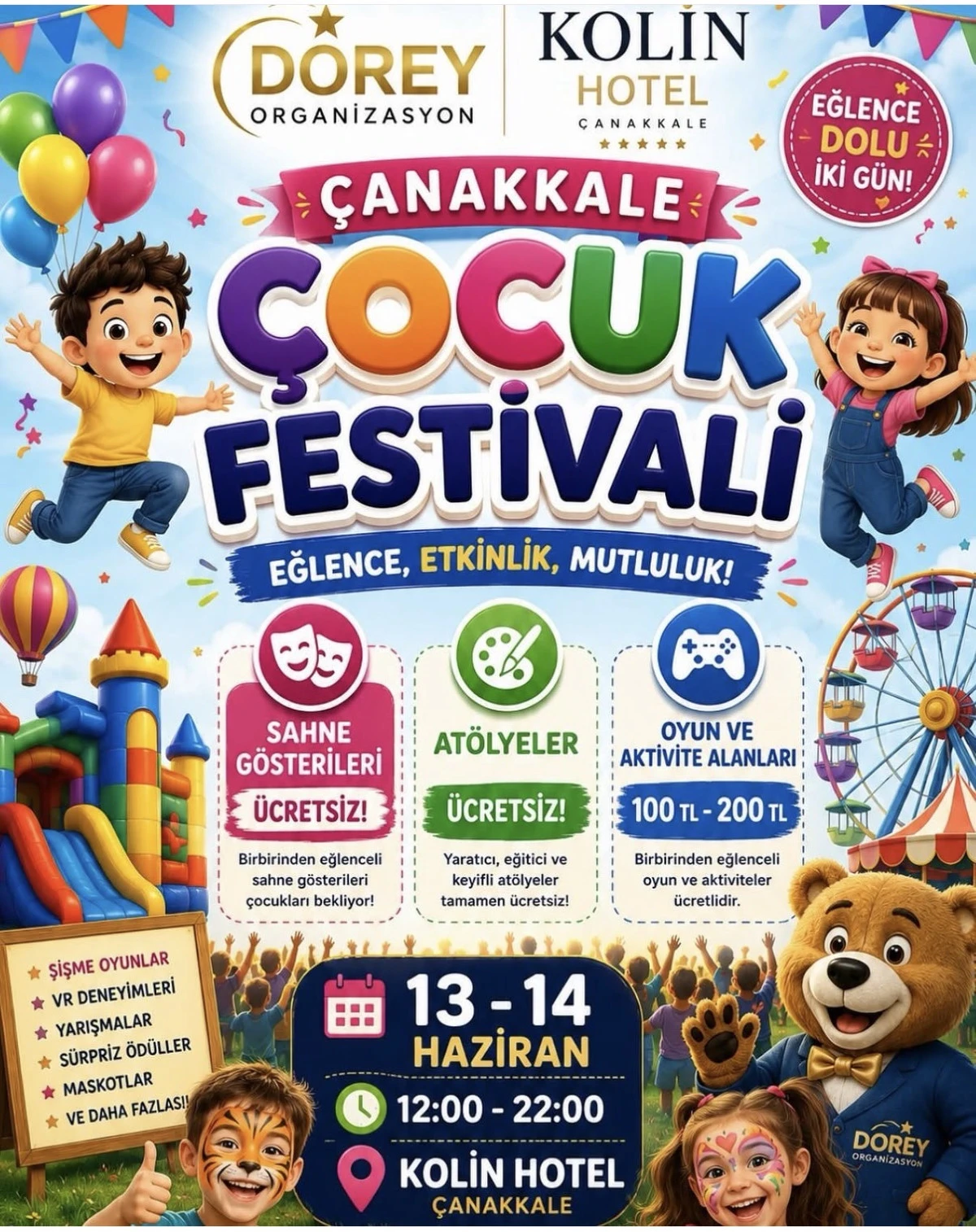 &Ccedil;anakkale&rsquo;de &Ccedil;ocuklara Eğlence Dolu Festival: Kolin Hotel&rsquo;de İki G&uuml;n Şenlik Var!