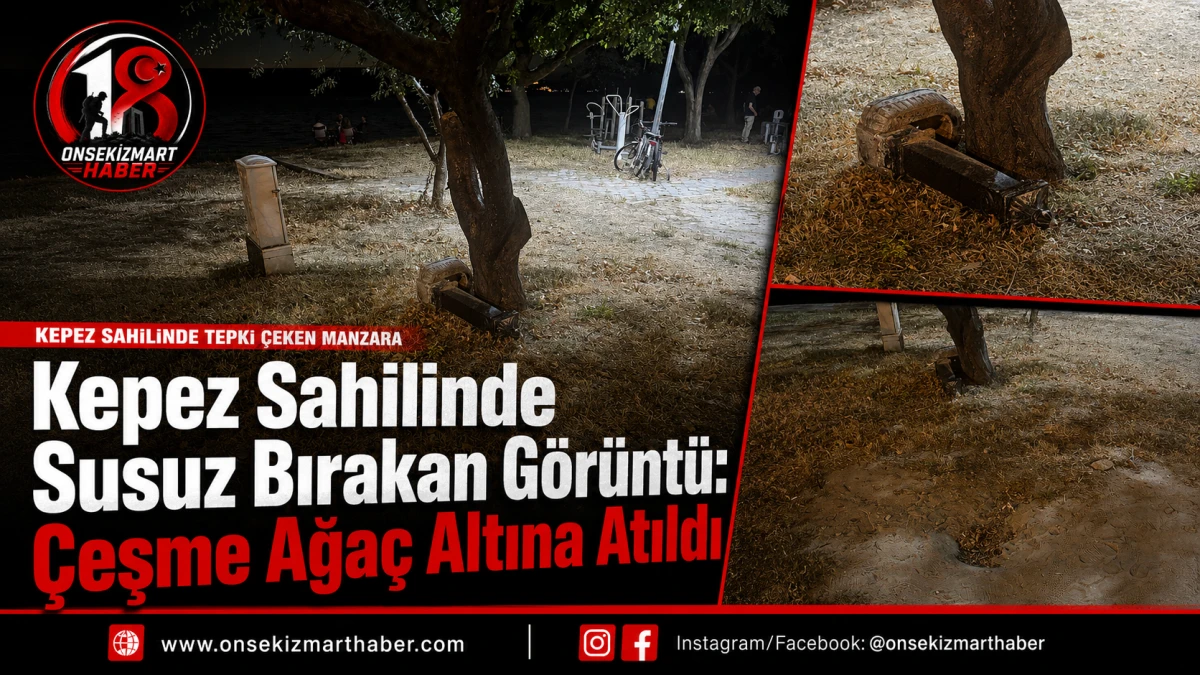 Kepez Sahilinde Susuz Bırakan G&ouml;r&uuml;nt&uuml;: &Ccedil;eşme Ağa&ccedil; Altına Atıldı