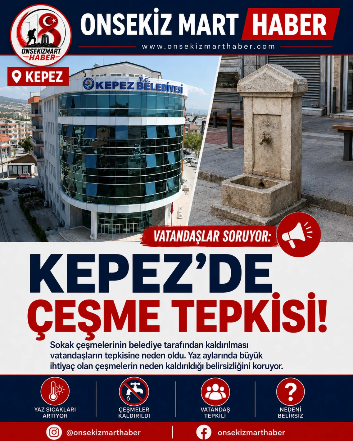 Kepez&rsquo;de Sokak &Ccedil;eşmeleri Kaldırıldı, Vatandaş Tepkili!