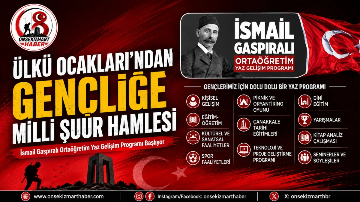 &Uuml;lk&uuml; Ocakları&rsquo;ndan Gen&ccedil;liğe Milli Şuur Hamlesi: İsmail Gaspıralı Yaz Gelişim Programı Başlıyor